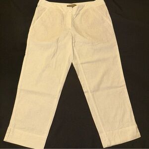 Tommy Bahama‎ Women's Off-White Linen blend cropped Trousers size 6 Ellery fit